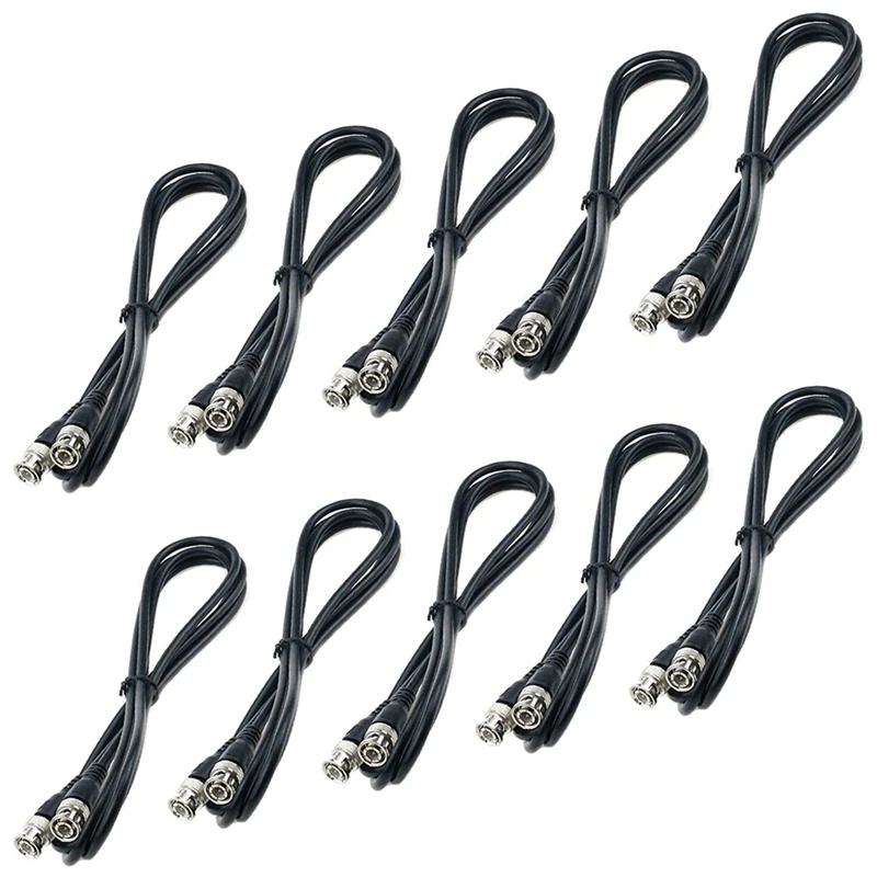 

10 Pcs RG58 6 Feet 75-Ohm BNC Male To BNC Male Coaxial Cable
