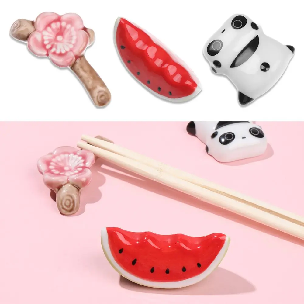 

Home Panda Ceramic Cherry Blossom Japanese Style Chop Sticks Holder Tableware Rests Chopstick Rack