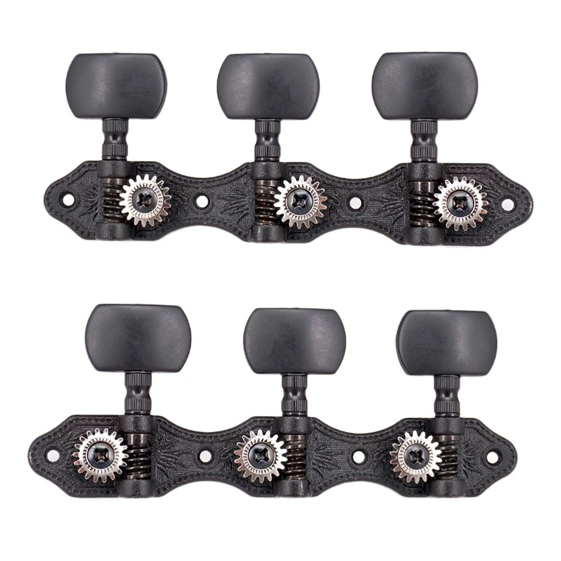 

Струнные тюнеры для классической гитары, колышки для настройки головок машинки, 3 левые 3 правые с крепежными винтами, кнопка с цветочным узо...