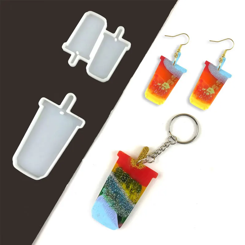 

Water Cup Shape Earring Pendant Resin Mold DIY Keychain Jewelry Pendant Epoxy Resin Silicone Mold Silicon Molds for Resin Art