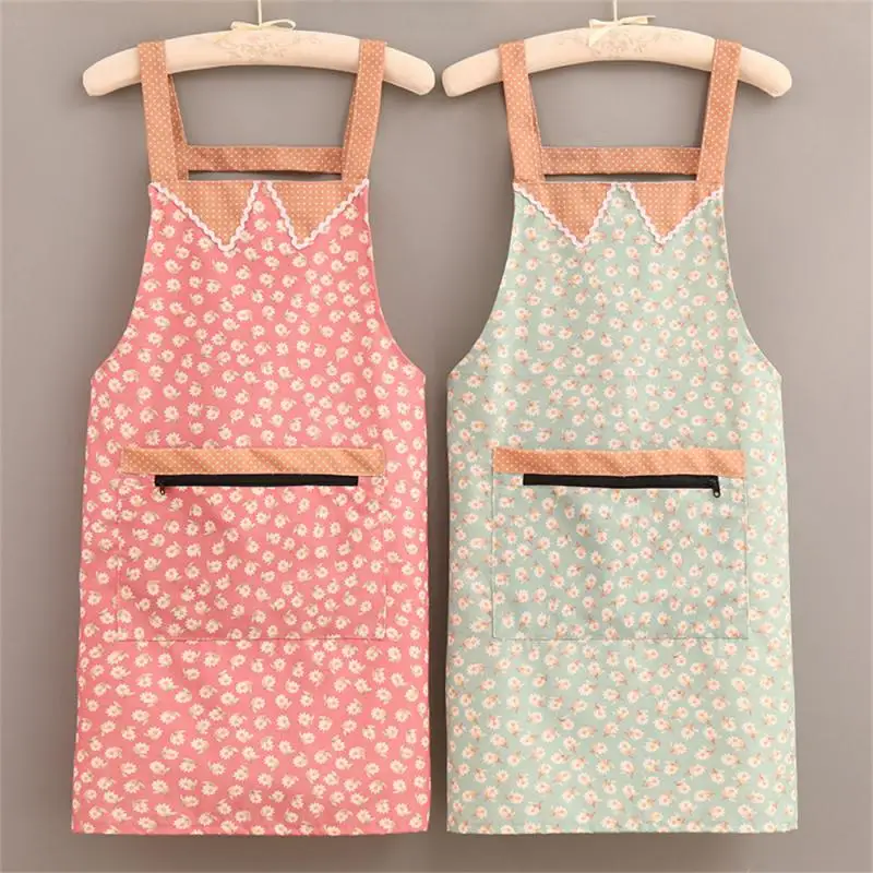

Apron Wear-resistant Large-capacity Pocket Kitchen Clothes Fabric Multi-color Womens Summer Apron Household Cleaning Tools
