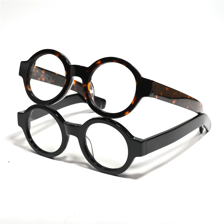 Vazrobe Small Round Myopia Glasses Male Women 0 -100 -125 -150 -175 -200 -225 Black Tortoise Acetate Eyewear Nerd Thick Unisex