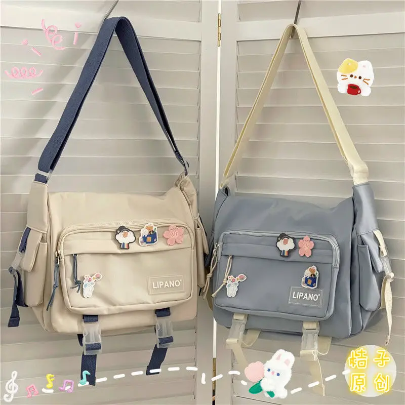 

Messenger Bag Japanese Handbags School Korean Single Shoulder Girl Student Hong Style Retro Large Capacity Postman Women's
