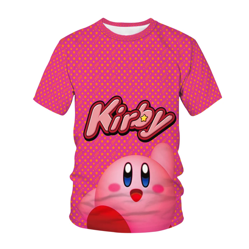 NEW Game Anime Kirbys T Shirt Children New Kawaii Funny Summer Cartoon 3D T-shirt For Boy Girls Kid Clothing Unisex Short Sleeve