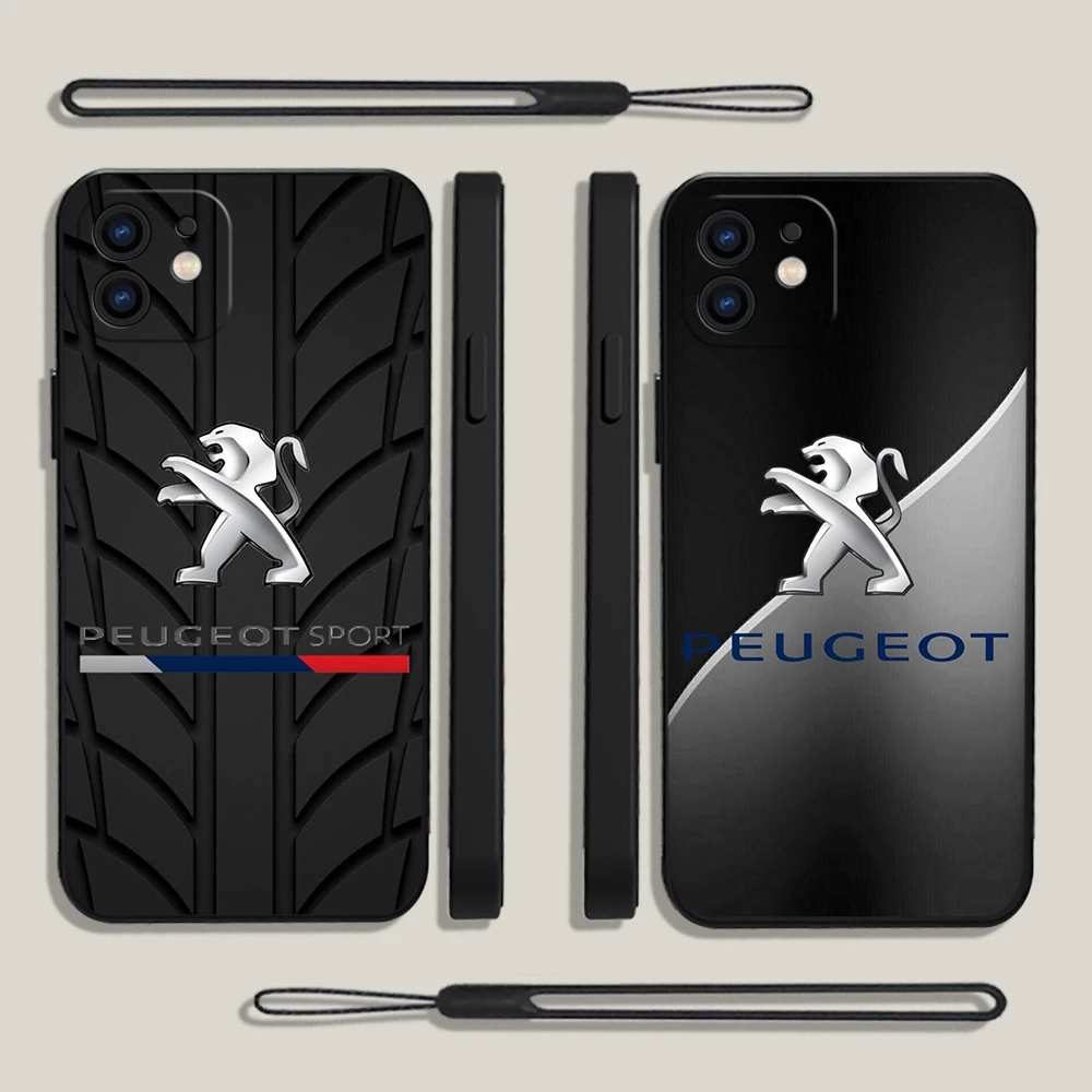 

French Car P-Peugeot Phone Case For Xiaomi Redmi Note 12 11 11T 10 10S 9 Pro Plus 10C 9A K40 K50 K60 4G 5G With Hand Strap