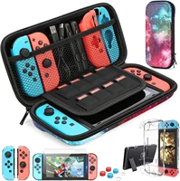 mooroer switch carrying bag for nintendo switch case with 9 in 1 nintendo switch accessories kit and 6 pcs thumb grip