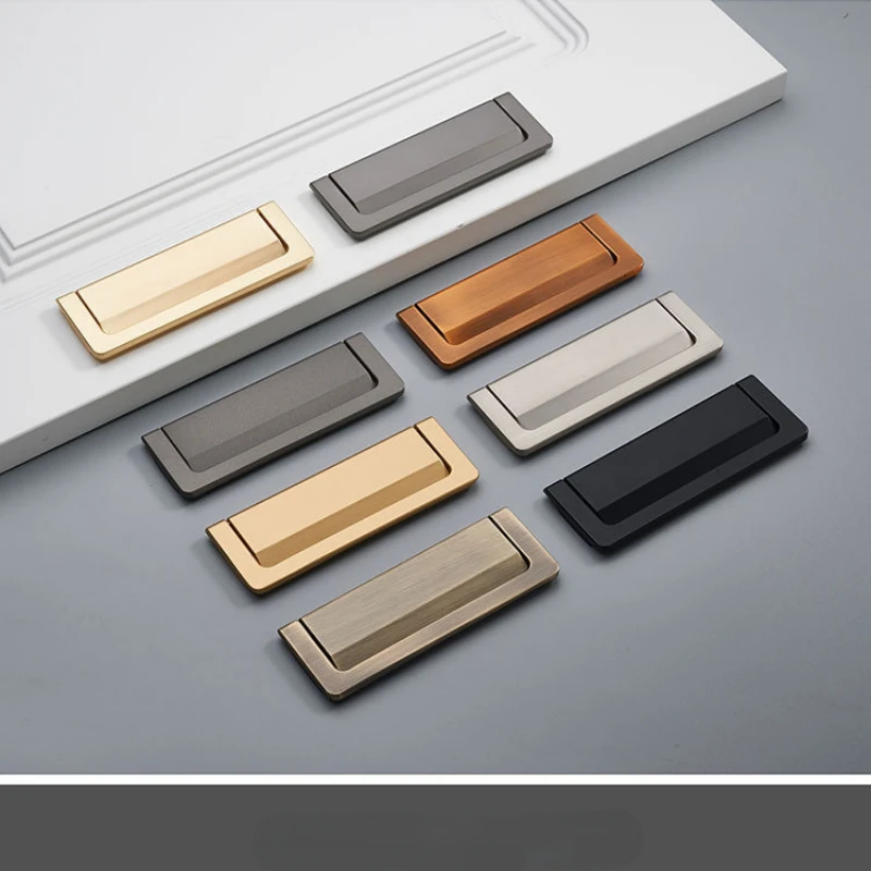 Мебельная ручка ящика прикроватного столика Татами Открывается Цинковый сплав Черный Серебряный Золотой Скрытая 1 шт.