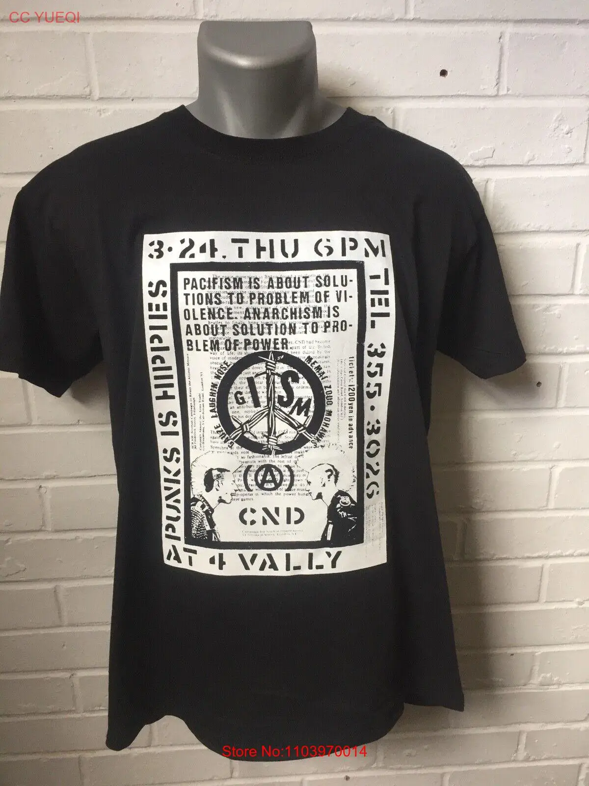 Футболка GISM размер S M L XL 2XL zuo Mob47 анти-циметикс раскрыть панк-рок Лтд