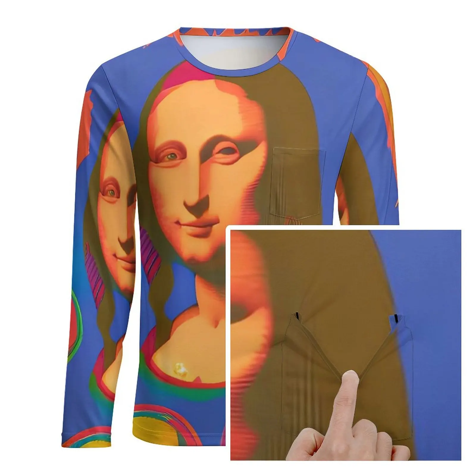 Футболка Мона Лиза весенняя красочная художественная уличная футболка мужская с