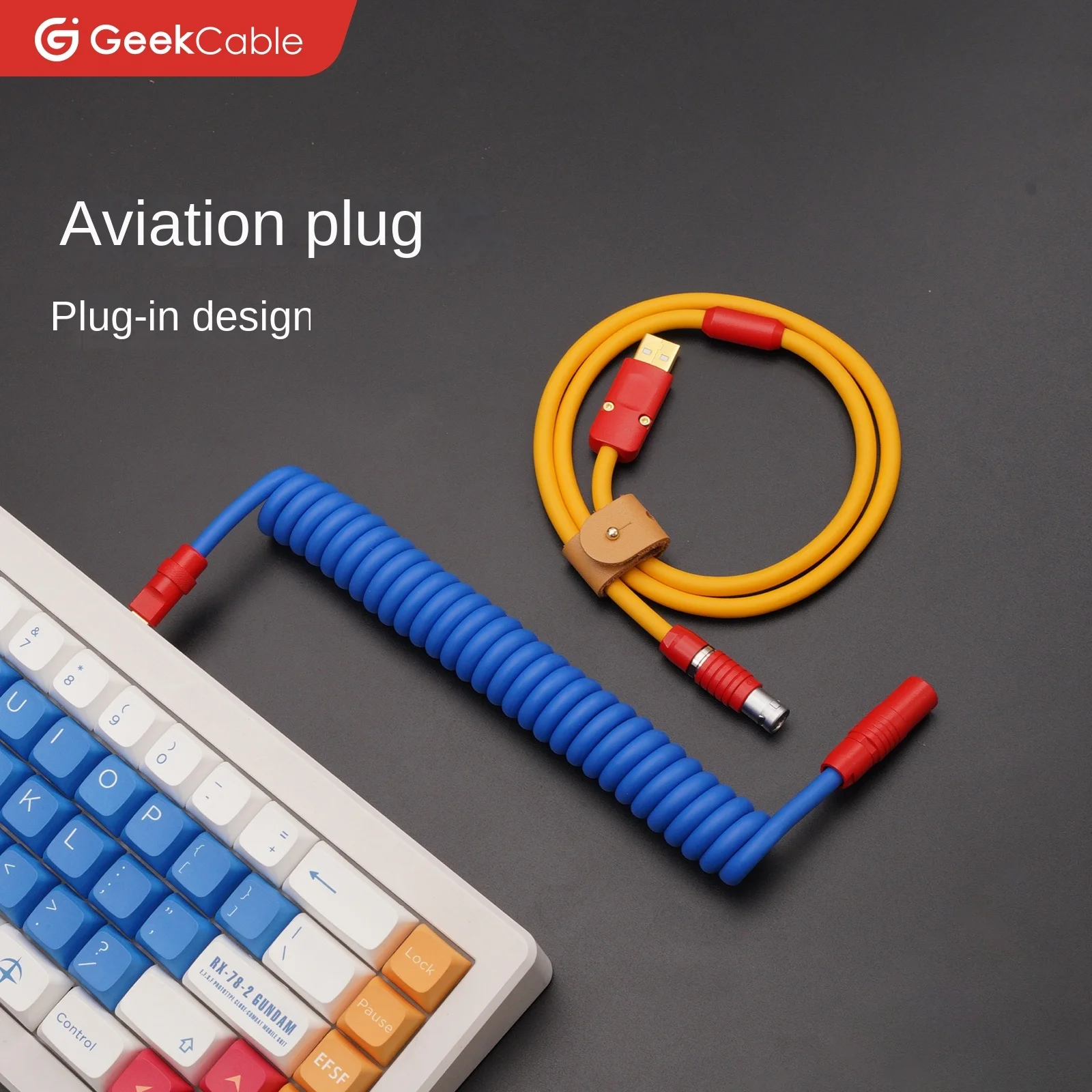 GeekCable – câble de données pour clavier mécanique d'ordinateur, câble de  données personnalisé, série de prise d'aviation, résumé couleur, matériel  arrière