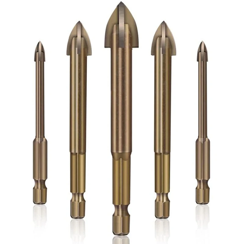 

5Pcs Universal Drilling Tool, Triple-Cornered Drill Bit,Cross Drill Bit,Multi-Function Drill Bit, For Ceramic Tile Wall
