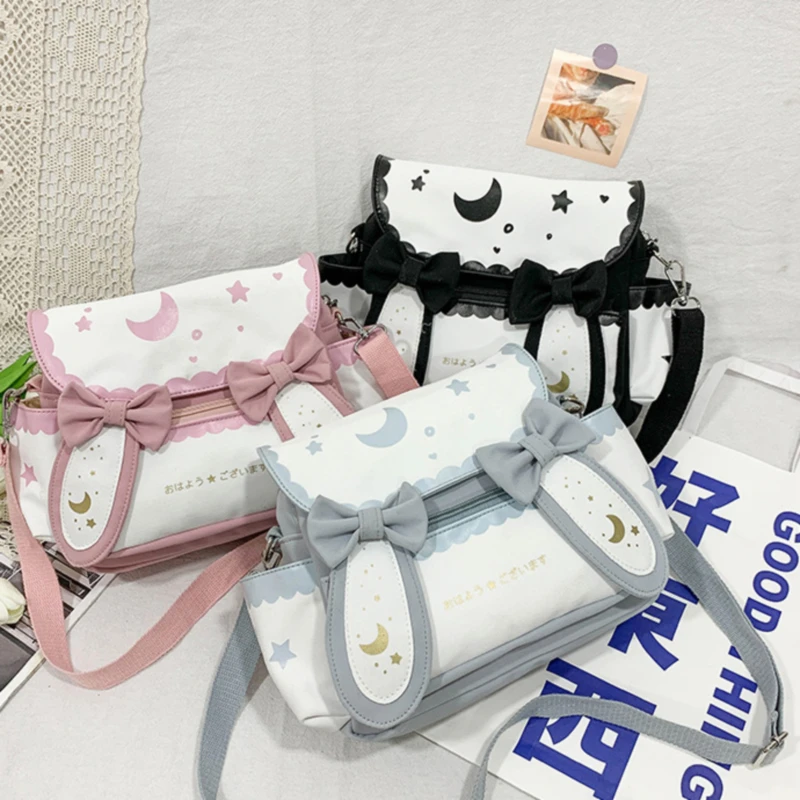 

Lolita Moon Star Printed Bow Tie Women Shoulder Bag Cross Body Cute Single Bags