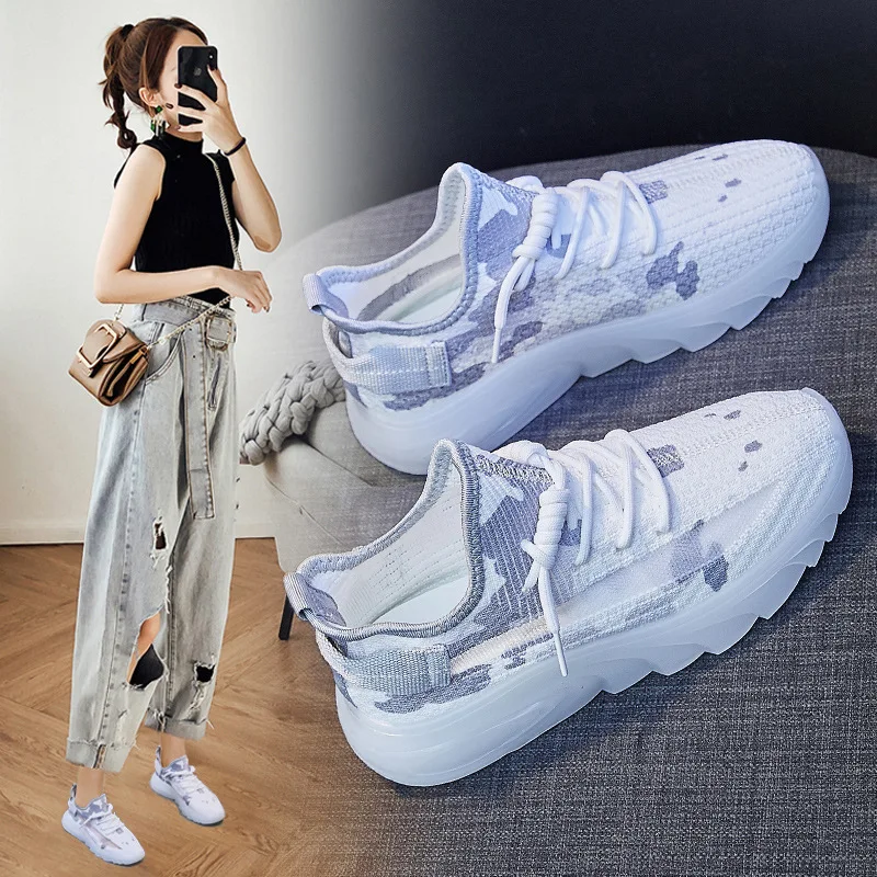 

Женские кроссовки, летняя повседневная спортивная обувь для бега для женщин, модная дышащая спортивная обувь с камуфляжным принтом