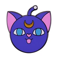 cute cat flash moon pattern fantasy animation style television brooches badge for bag lapel pin buckle jewelry gift for friends