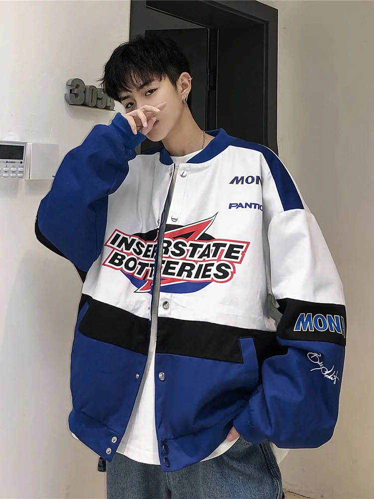 

Jacket men trend Korean preppy all-match 2022 popular spring autumn varsity coat chic Hong Kong style hiphop baseball uniform