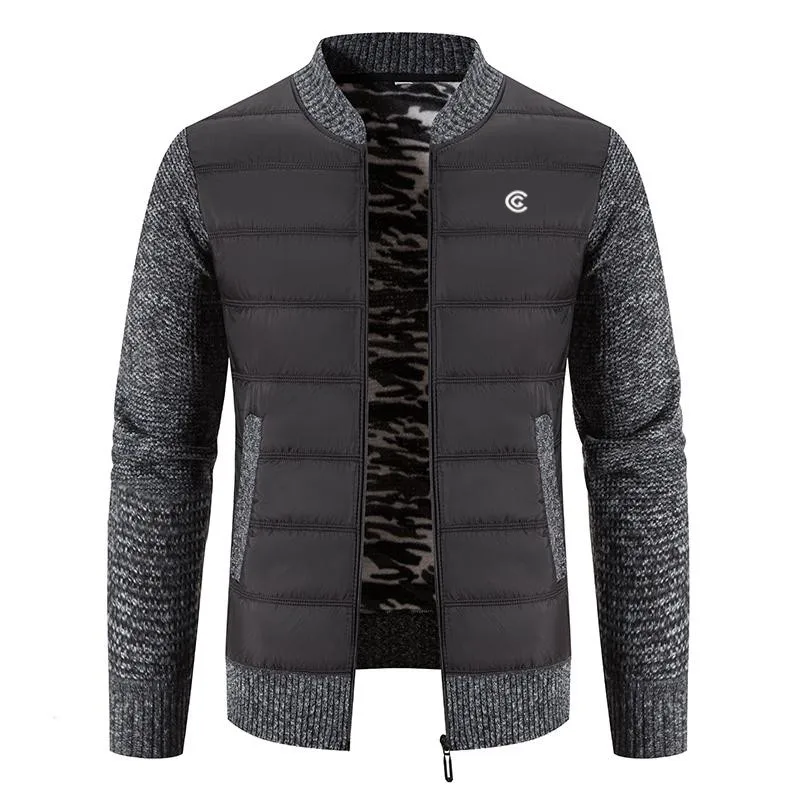 Golf Clothing New Autumn/winter Cardigan Sweater Jacket Golf Men's Patchwork Zipper Sweater Casual Knit Men's Golf Jacket