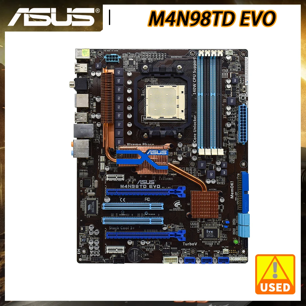 

ASUS M4N98TD EVO AM3 Motherboard DDR3 16GB RAM Memory NVIDIA nForce 980a SLI 5×SATA II 12×USB2.0 PCI-E X16 ATX Motherboard