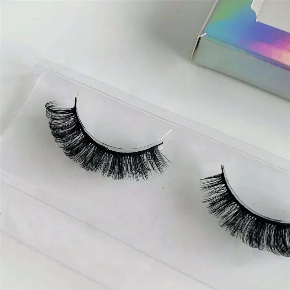 

Lashes D+ Curl Russian Volumes Mink Lashes 3D Mink Eyelashes Strip Lashes Reusable Fluffy False Lashes Russian Extensions