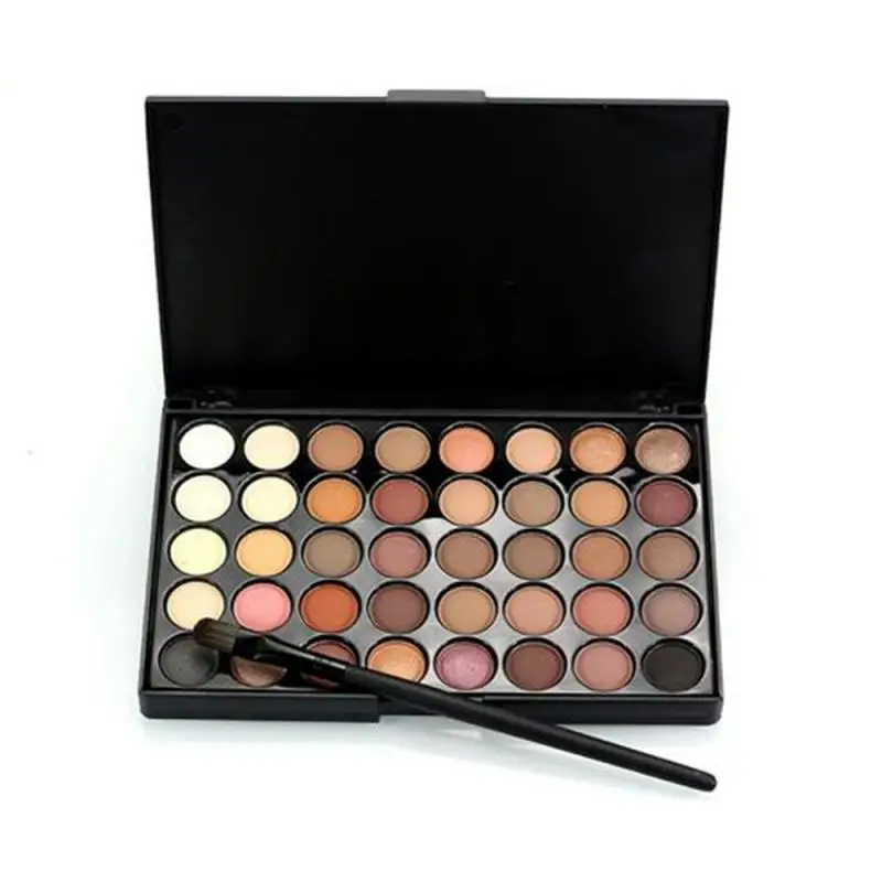 

40 Colors Cosmetic Matte Pearl Eyeshadow Palette Shimmer Pigment Earthy Color Eye Shadow Powder Party Stage Makup with Brush Set