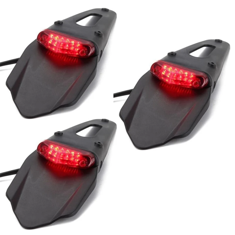 

3X Rear Fender LED Brake Red Tail Motocross Motocross XR CRF KLX ENDURO EXC