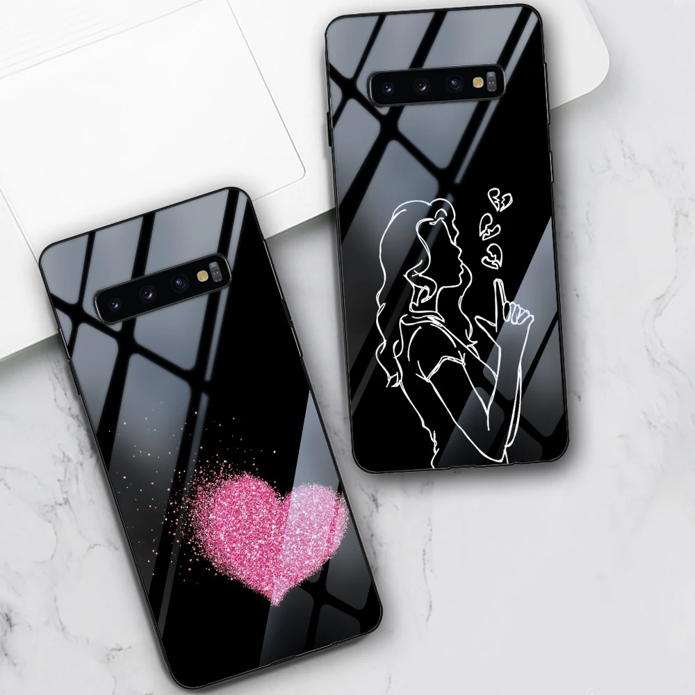 Love Heart Queen Case For Samsung Galaxy S22 S21 S10 S9 S8 S20 FE Ultra S10e A51 A71 A50 A70 Note 20 10 9 8 Plus Tempered Glass