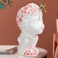 home decorations accessories statuette figurines for interior living room lovely little girl industrial art ornament resin
