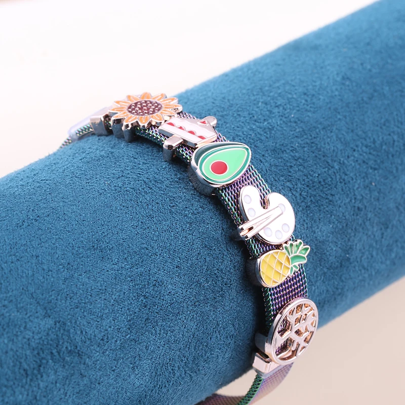 Женский браслет из нержавеющей стали с авокадо ананасом и древом жизни