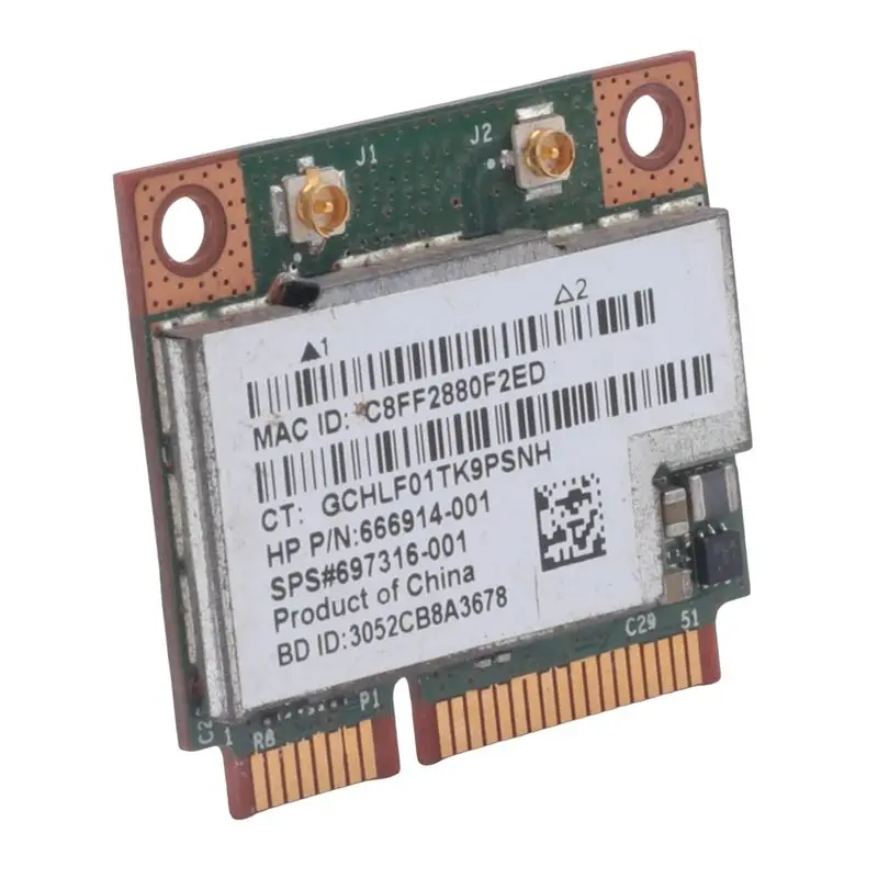 Фото Двухдиапазонная беспроводная Wi-Fi карта A01E BCM943228HMB 802.11A/B/G/N 300 Мбит/с с Bluetooth 4.0, Half MINI PCI-E для ноутбуков, 2.4 ГГц/5 ГГц №2
