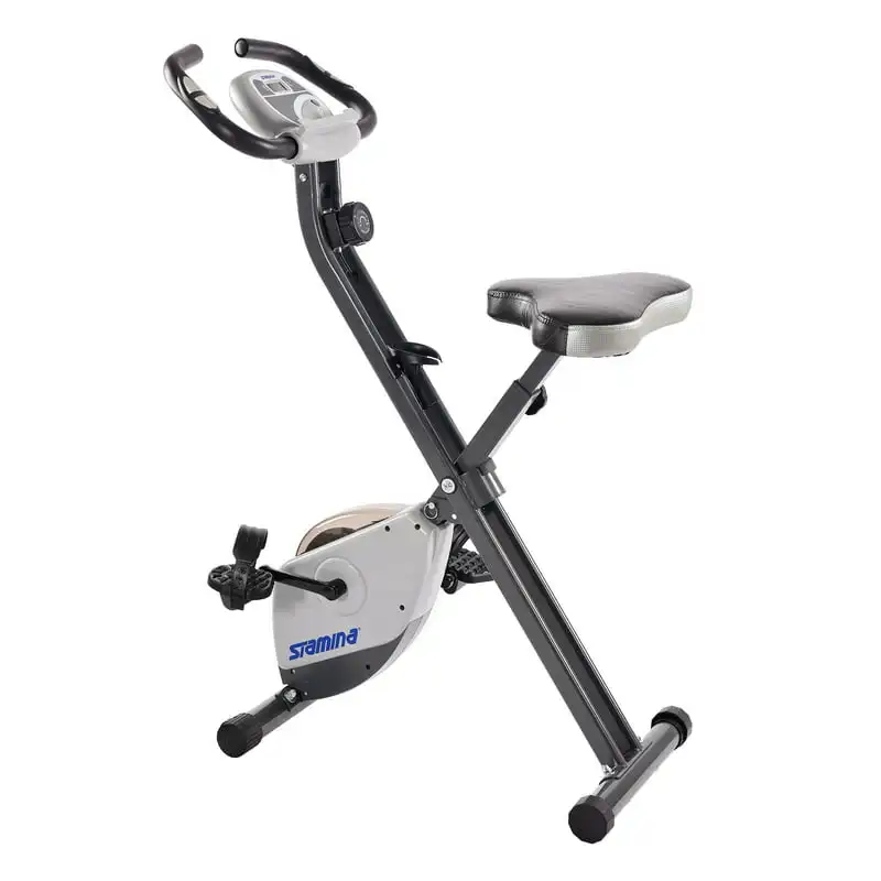 

Exercise Bike with Heart Rate Sensors and Extra Wide Padded Seat, Folding Design for Storage - Exercise Bike