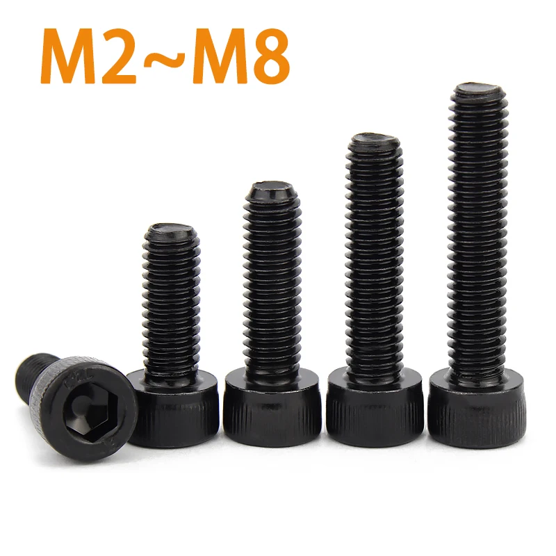 

Hex Socket Screws 5~30pcs M2 M2.5 M3 M4 M5 M6 M8 Black Grade 12.9 Steel DIN912 Hexagon Hex Socket Head Cap Allen Bolt Screw