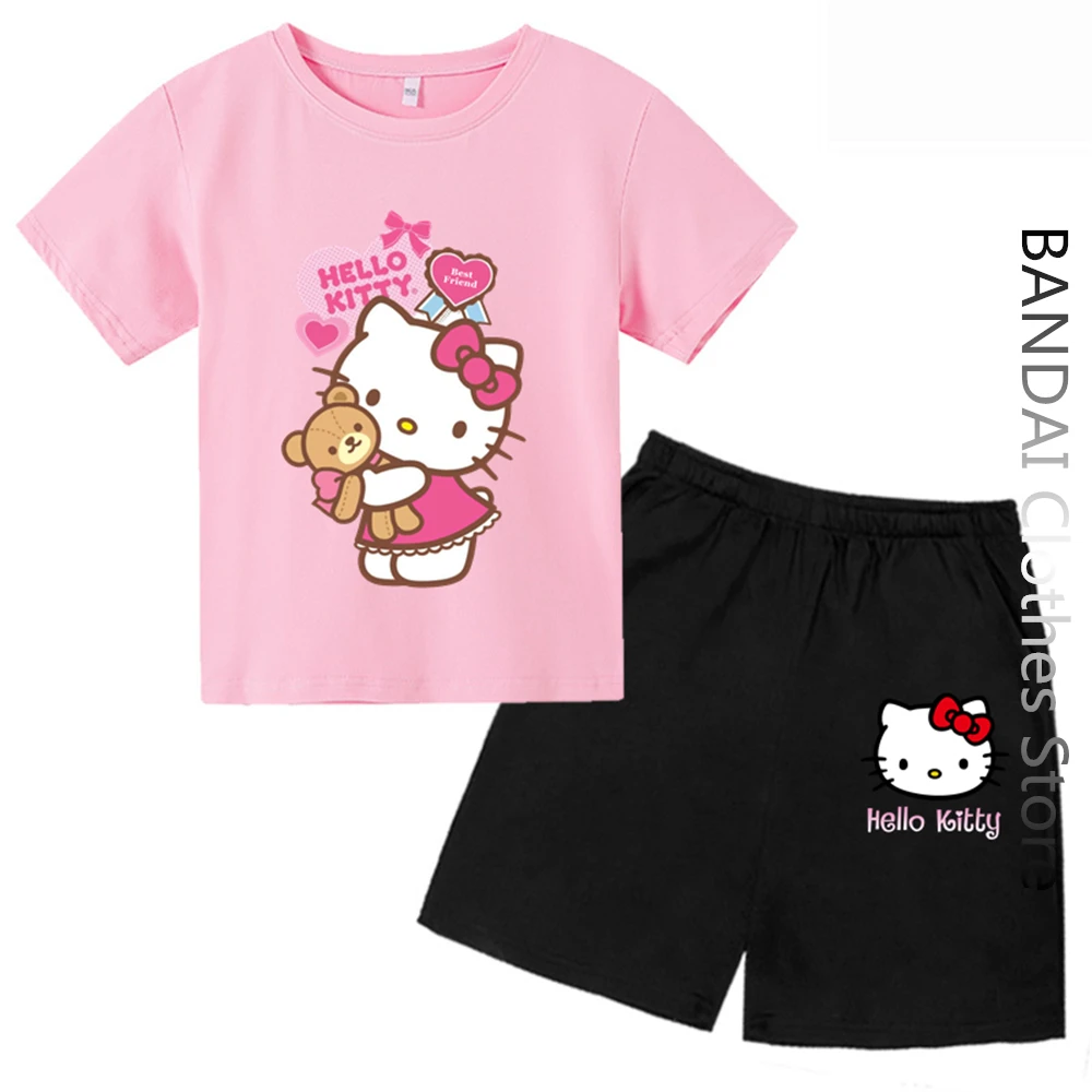 

Женская летняя свободная футболка Sanrio My Melody, с рисунком Hello Kitty, модный топ для студенток