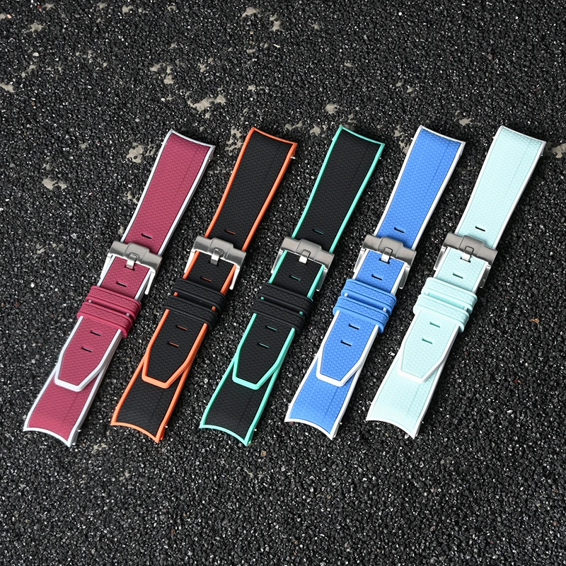 Быстросъемный ремешок для часов 20 мм Omega Swatch Joint MoonSwatch изогнутый силиконовый