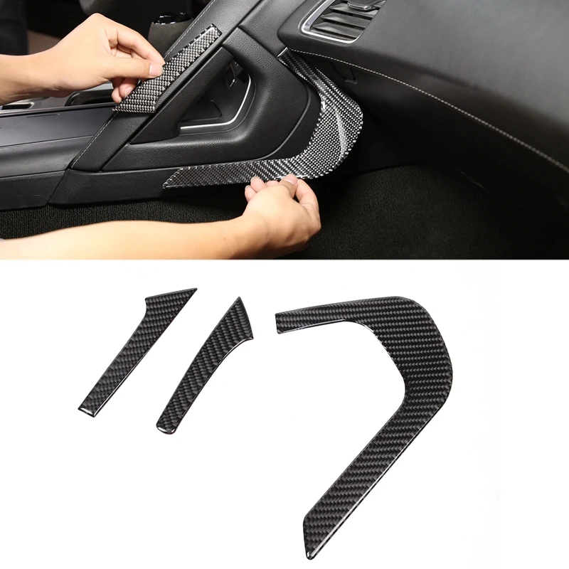 

Car Soft Carbon Fiber Copilot Center Console Handle Grip Sticker Cover Trim Stickers For Chevrolet Corvette C7 2014-2019
