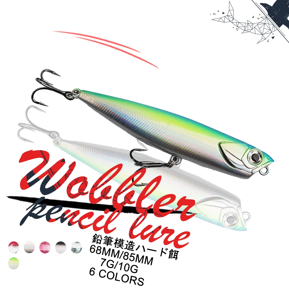 

1Pcs 7G/10G Pencil Fishing Bait Artificial Hard Bait Top Grade Water Dog Swinging Device Baspie Trout Fishing Accessories