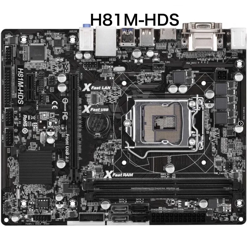 Материнская плата для ASROCK H81M-HDS USB3 SATA3 H81 LGA 1150 DDR3, 100% протестированная, полностью работает, бесплатная доставка