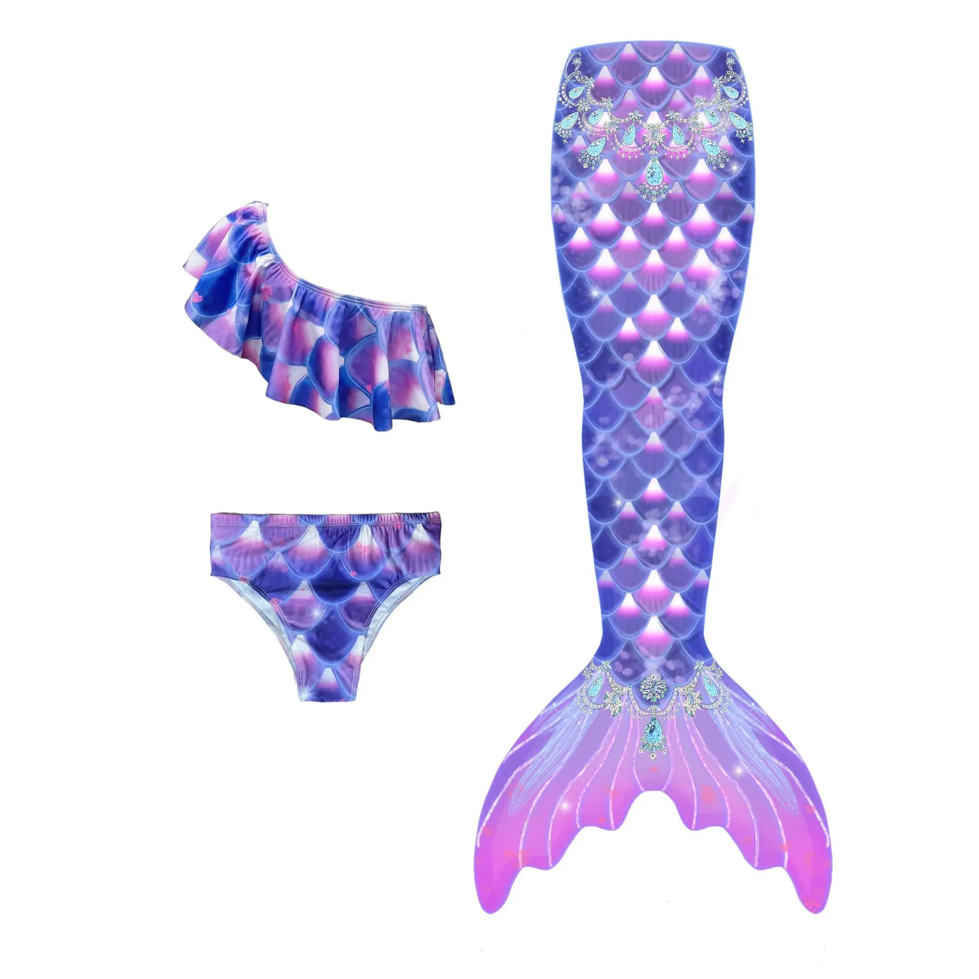 Женский костюм Русалочки весенний для косплея принцессы Хэллоуина с пурпурным