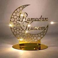 eid mubarak goldensilver acrylic ornament ramadan kareem decoration for home table decor islamic muslim party gifts eid al adha