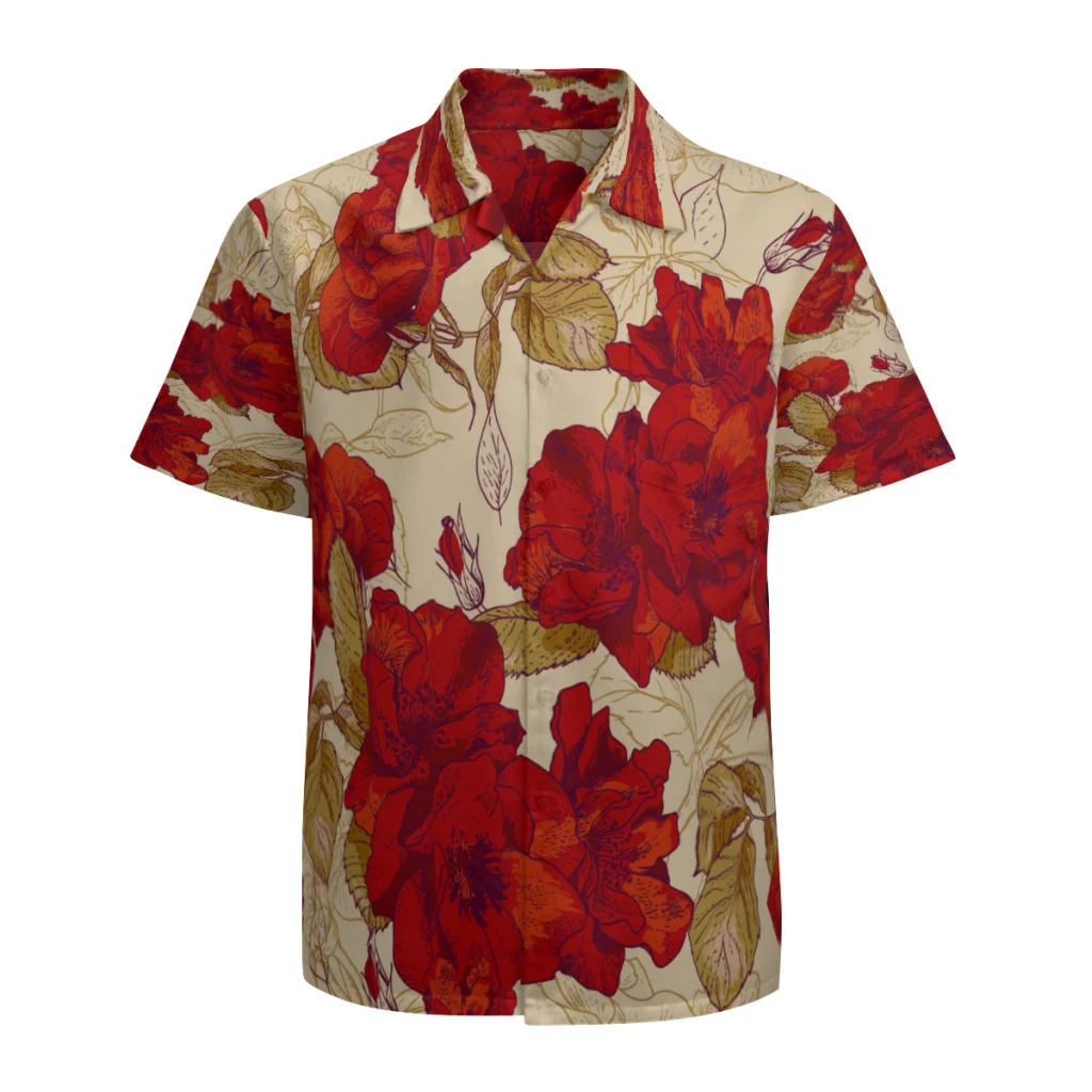 Гавайская Мужская рубашка с короткими рукавами Повседневная пляжная сорочка