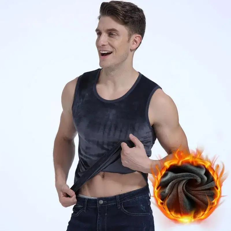 Womens Thermal Underwear for Men Fleece Lined Tops Cami Tank Vest Camisoles Thermal Shirt Thermo Undershirt Winter Inner Wear