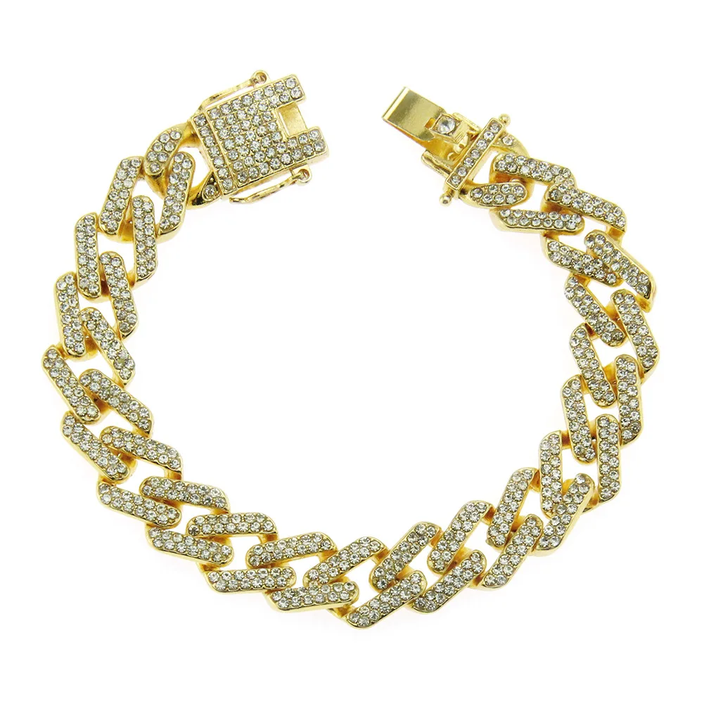 

Explosive Accessories Bracelet With Colorful Rhinestone Cuban Exaggerated