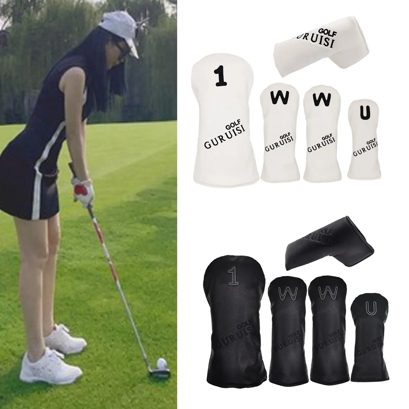 Водонепроницаемый Камуфляжный кожаный чехол для гольфа с деревянной головкой