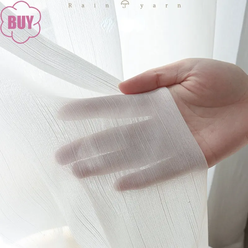 

Modern Curtains For Living Dining Room Bedroom Simple Fine Cotton Tulle Slub Cotton TulleTranslucent High-grade Window Screen