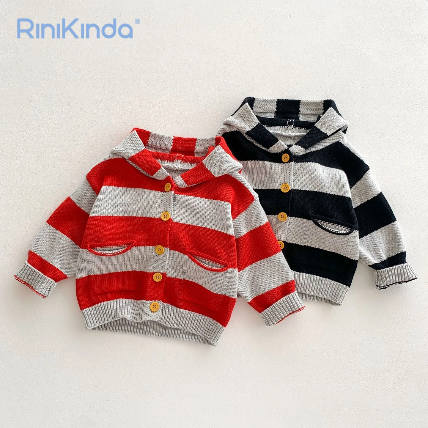 

Baby Knitted Cardigan Coat Kid Clothes Jacket Autumn Winter Girls Boys Sweater Tops Children Clothing Hooded Sweater