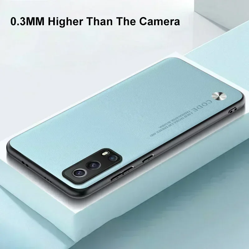 Роскошный чехол из искусственной кожи для Vivo Y52 Y72 5G матовый силиконовый с полной