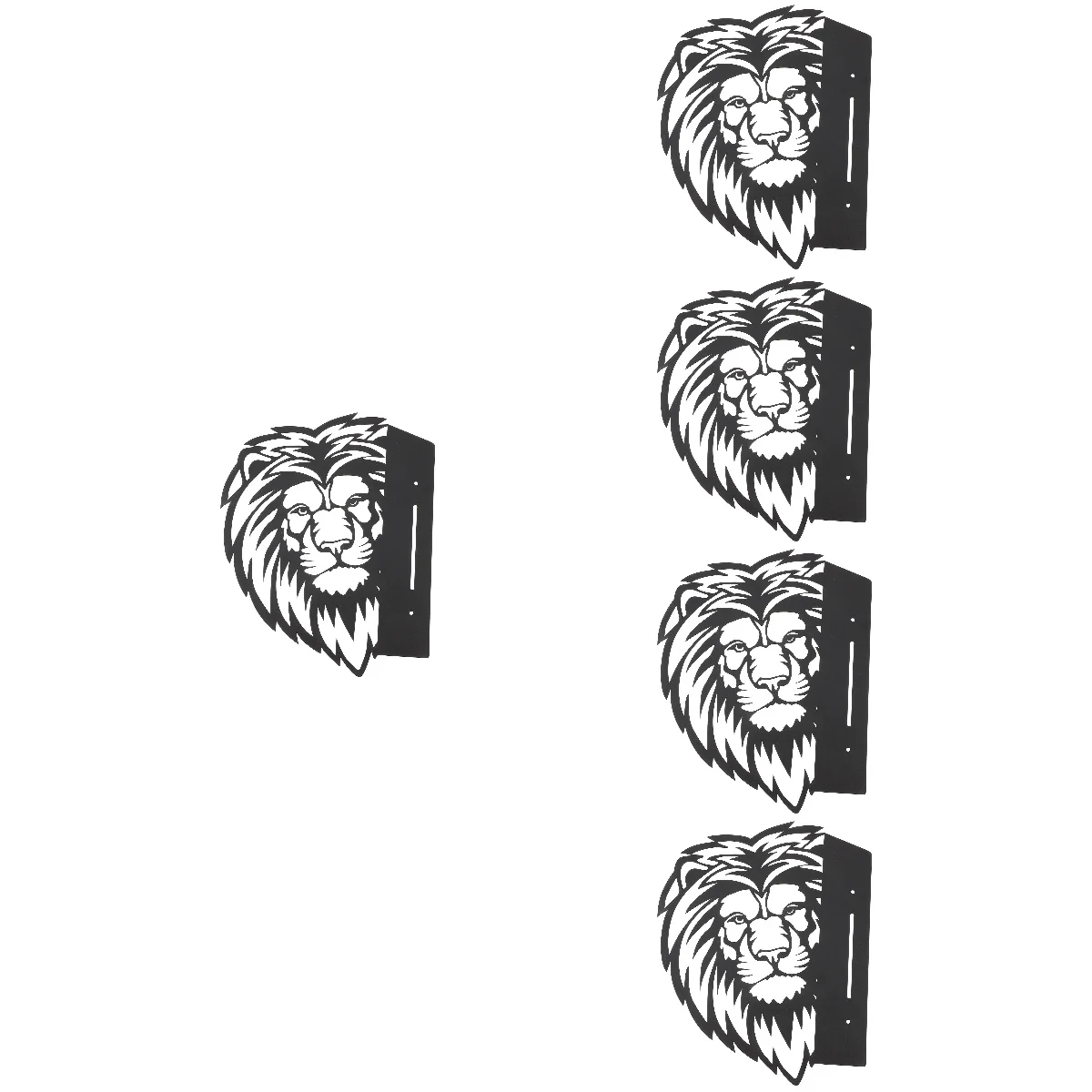 

5pcs Lion Decoration Metal Garden Decor Farmhouse Home Wall Silhouette Outdoor Ornament