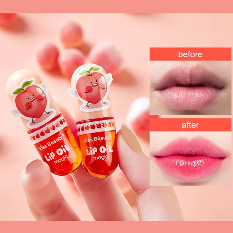 

Lip Tint Color Change Peach Lip Glaze Lip Gloss Oil Primer Long Lasting Waterproof Liquid Lipstick Moisturizing Makeup Women
