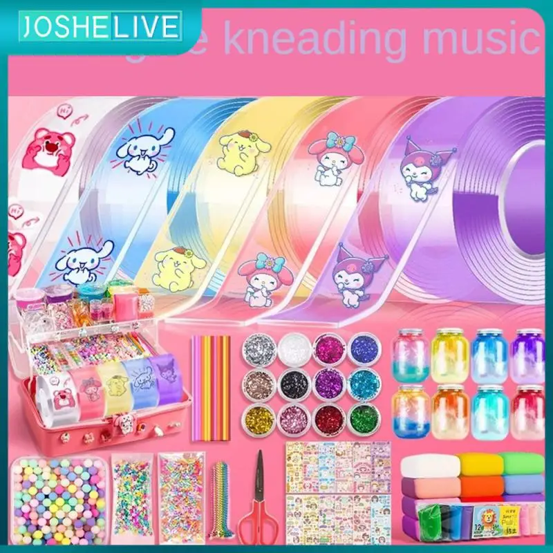 

For Children Student Goo Card Sticker High Sticky Kids Toys Material Package Set Decompression Toy Blowing Bubble Glue Kneading