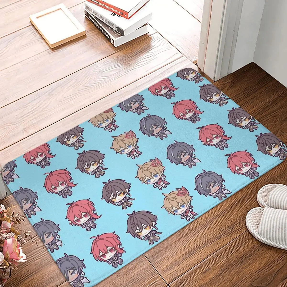 

Genshin Impact Bedroom Mat Chibi Gang Doormat Living Room Carpet Entrance Door Rug Home Decoration