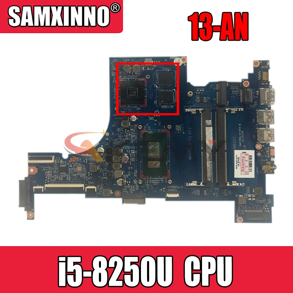

Akemy For HP PAVILION 13-AN0010CA 13-0020tu 13-AN Laptop Motherboard DA0G7CMB6D0 mainboard With i5-8250U 216-0889018 GPU
