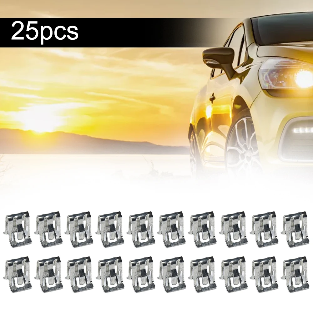 

25Pcs/set Metal Retainer Clip Universal Car Front Console Dash Dashboard Trim Fastener Clip For Ford 16662182,11588650